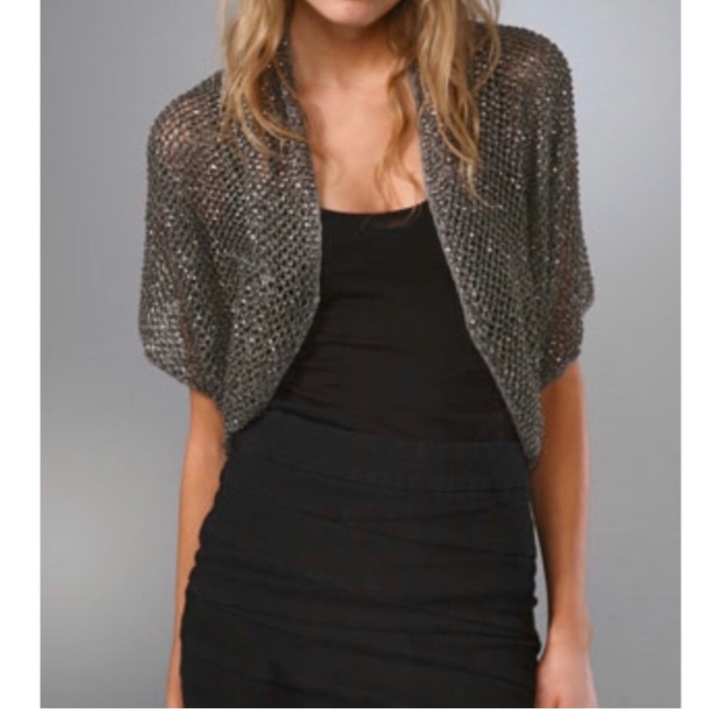 Alice + Olivia Sequin Knit Wrap - image 1